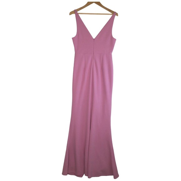 New Lulus Womens Medium Formal Cocktail Dress Sleeveless Maxi V Neck Lavender - Picture 4 of 16